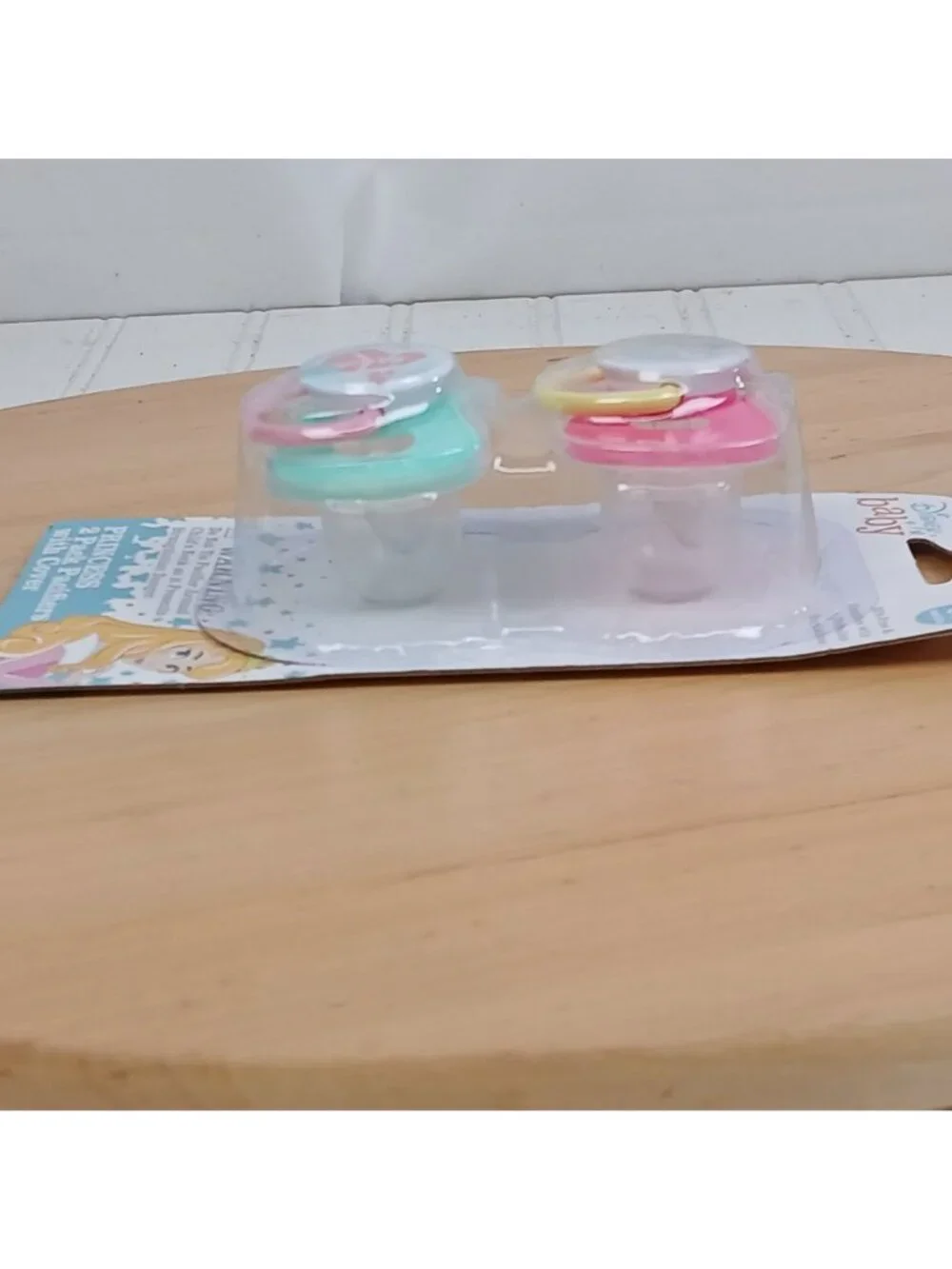 Disney Baby Princess Pacifiers with Covers 2 Pack NEW Newborn 0+ Month Belle Ari